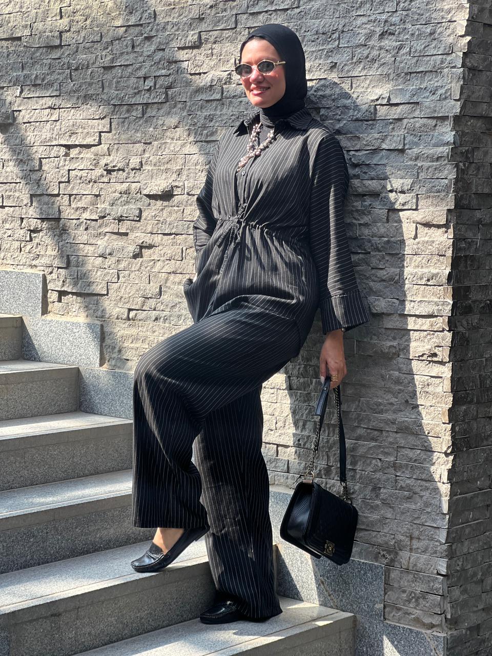 Linen set in Black