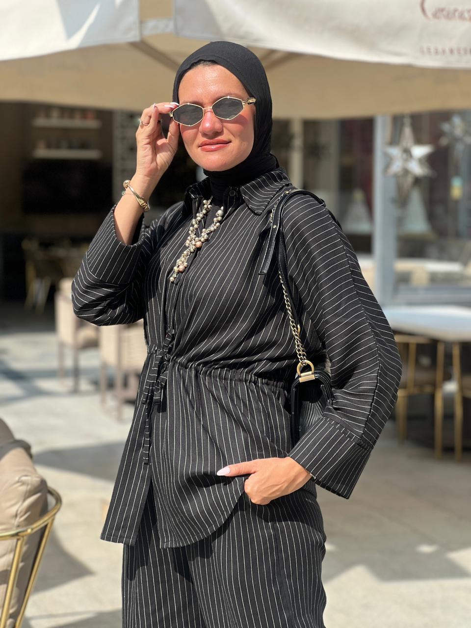 Linen set in Black