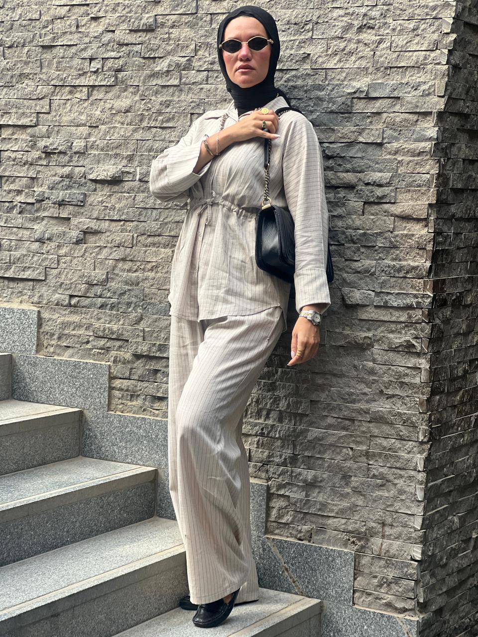 Linen set in Beige
