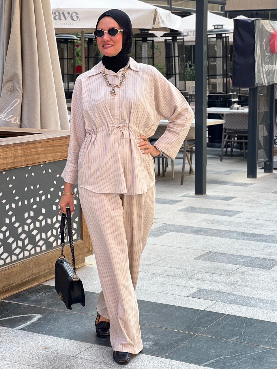 Linen set in Beige