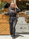 Short sleeves set in Black