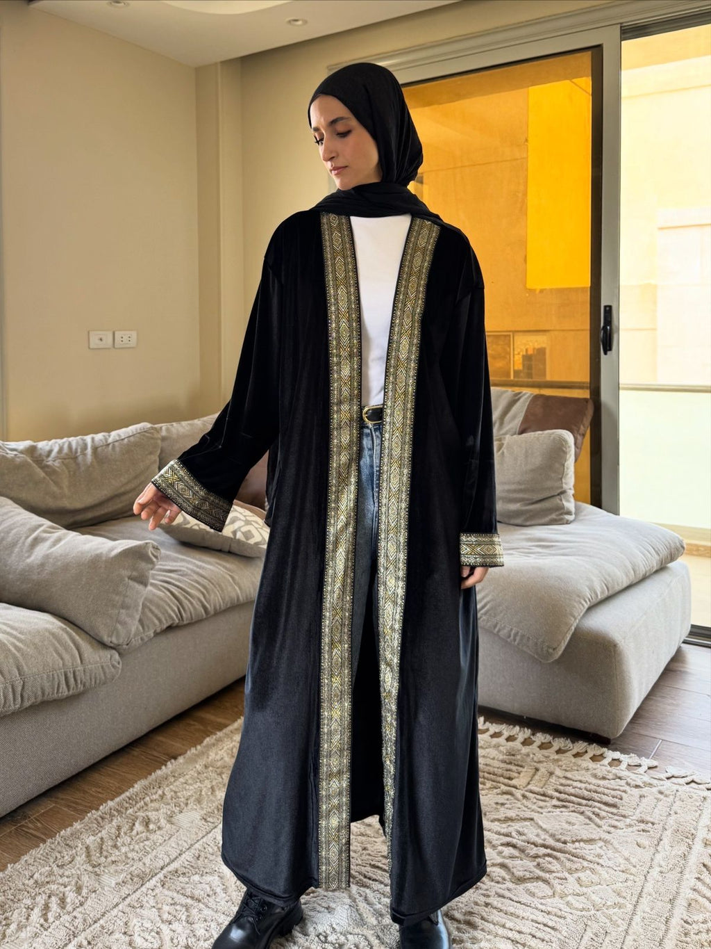 Bareeq Kaftan in  Black