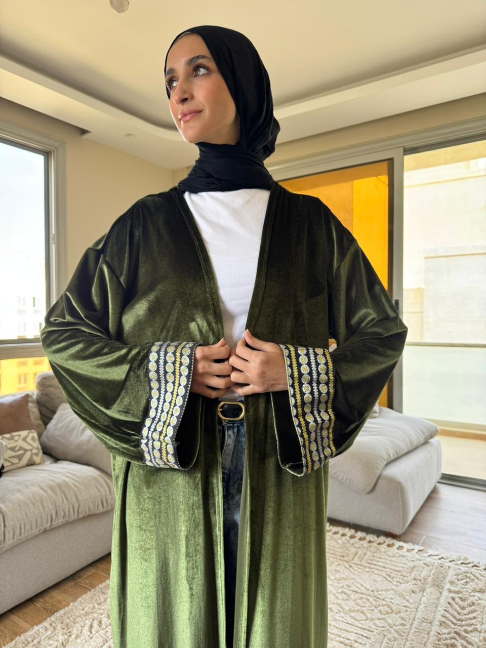 Jade Kaftan in Olive green
