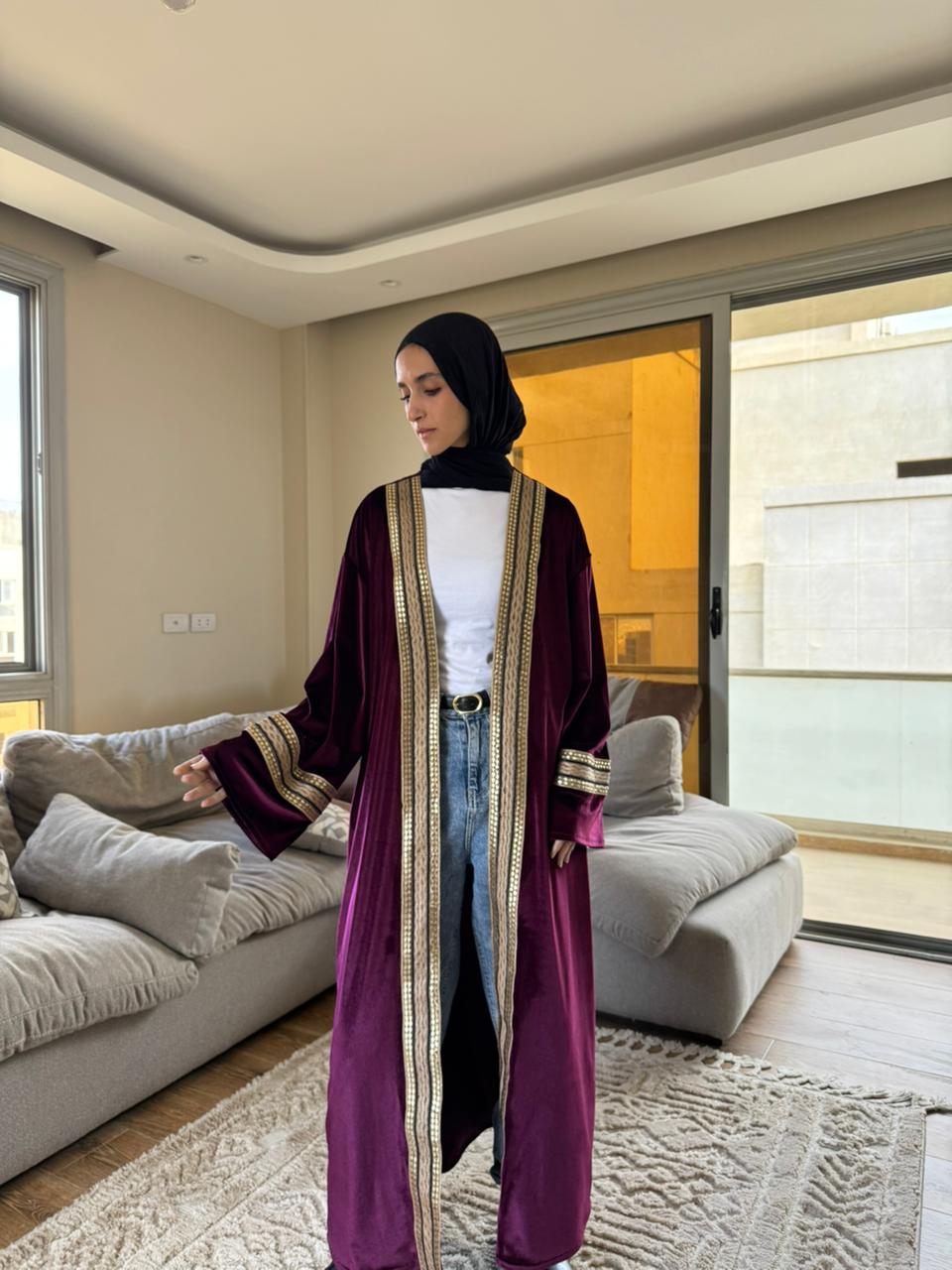 GOLDEN CHAINS KAFTAN in  Burgundy