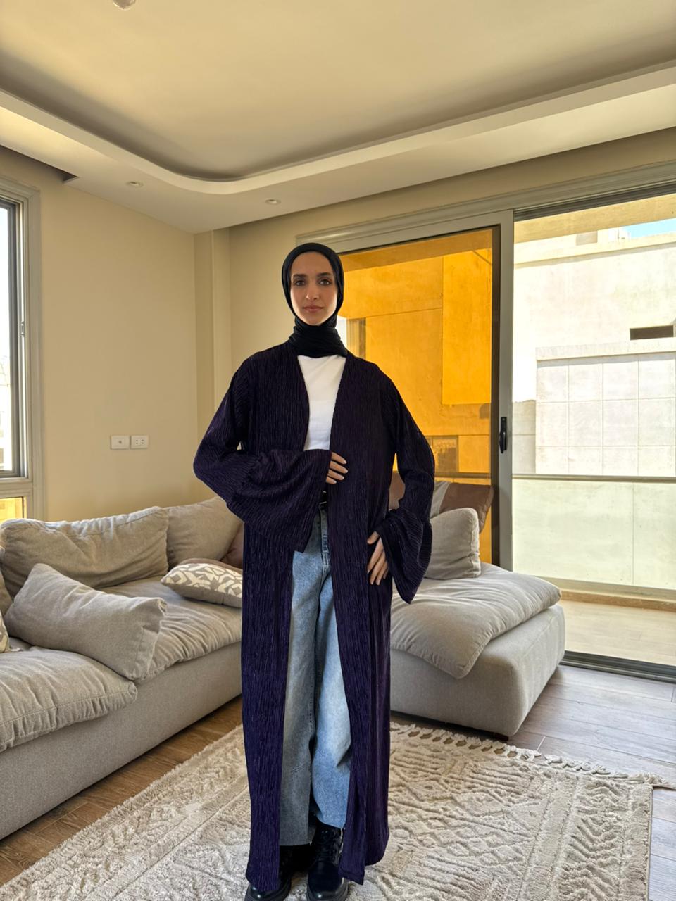 Velvet kaftan in Mauve