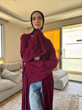 Velvet kaftan in burgundy