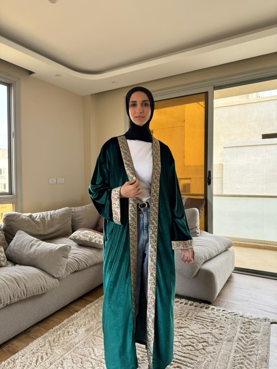 VERDE KAFTAN in Emerald green