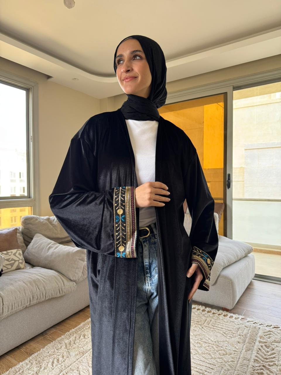 Luna kaftan in Black