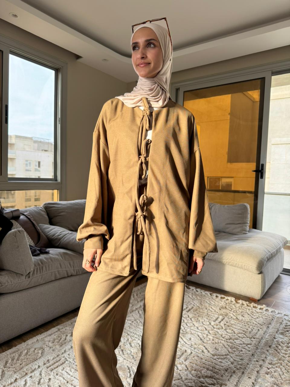 Wool set in Beige